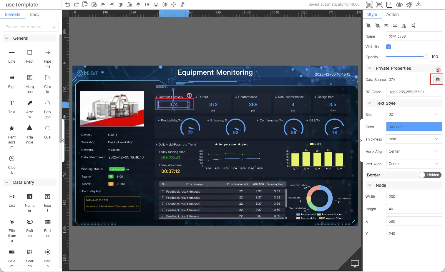 Configure data source and styles