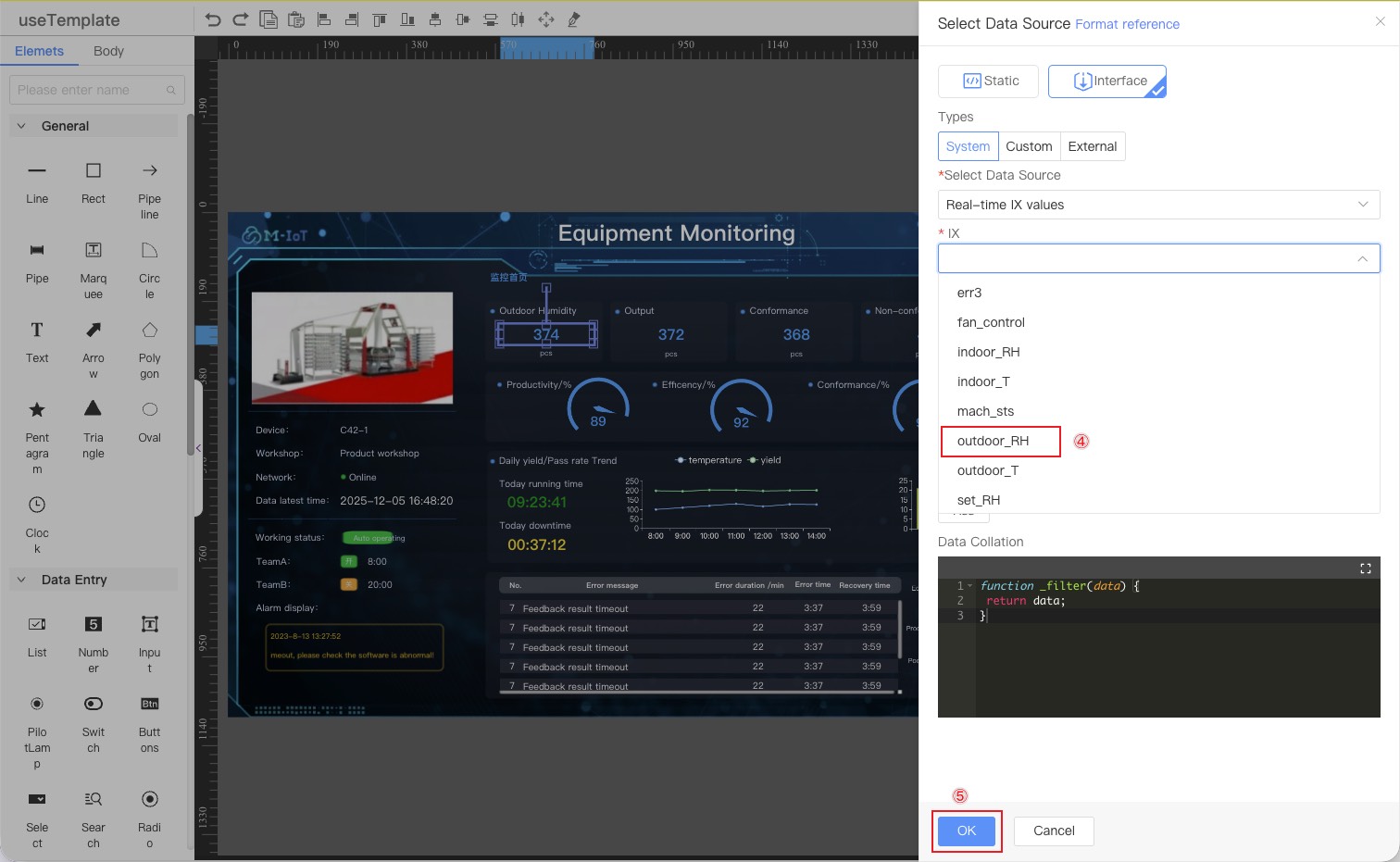 Configure data source and styles