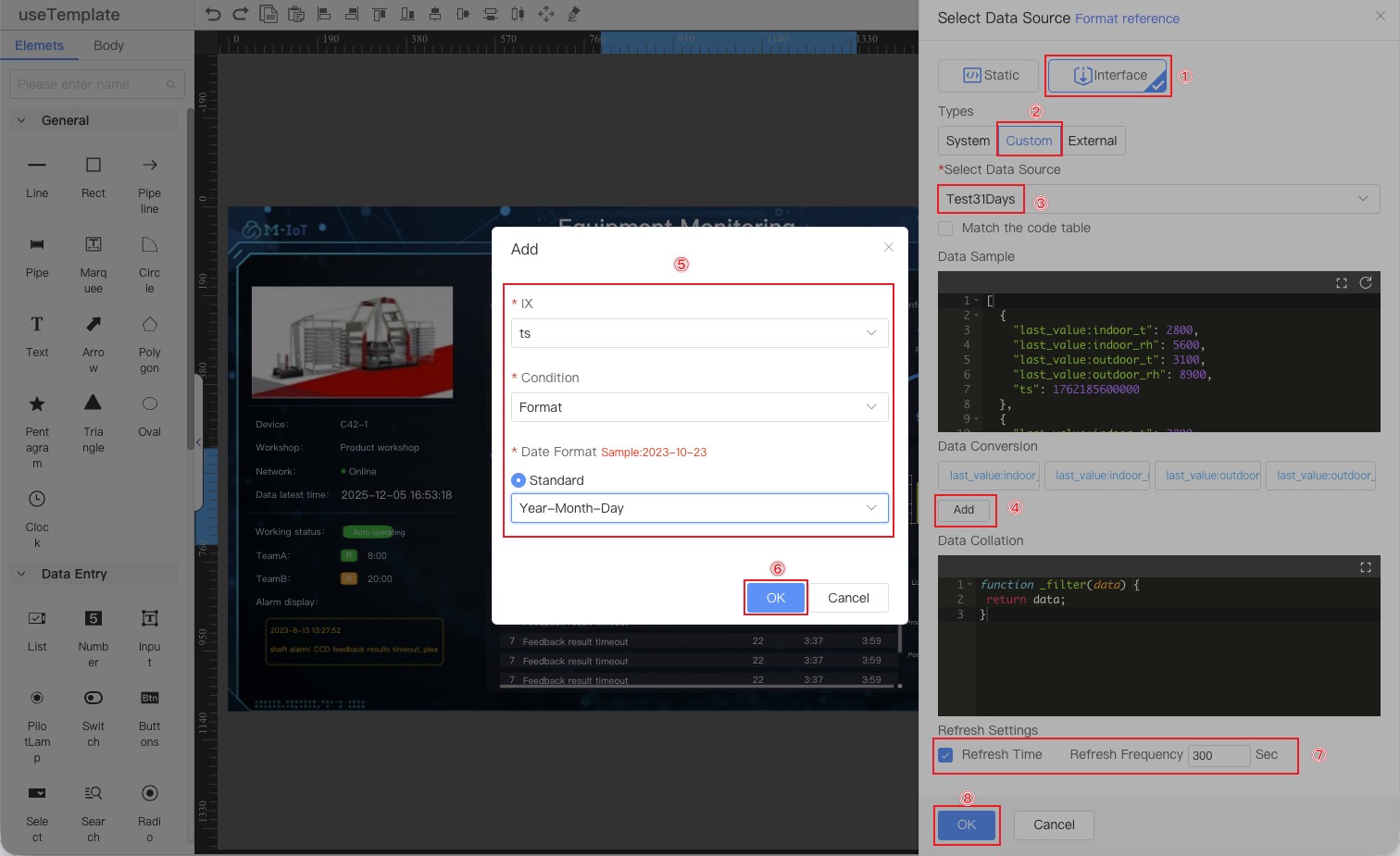 Configure data source and styles