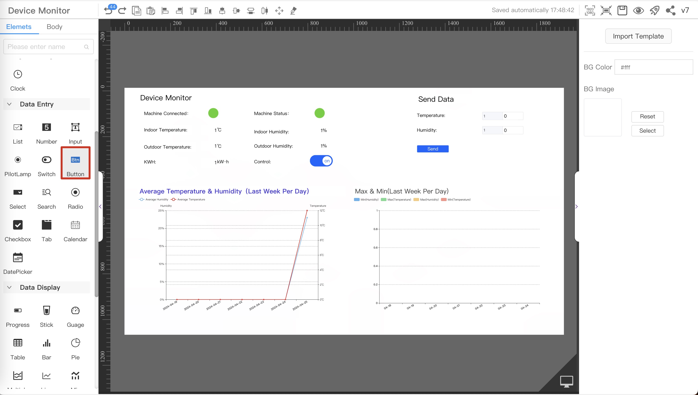 Device page data source config