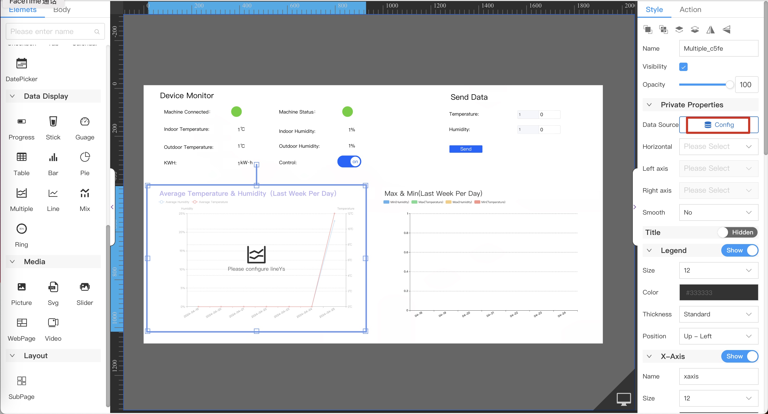 Device page data source config