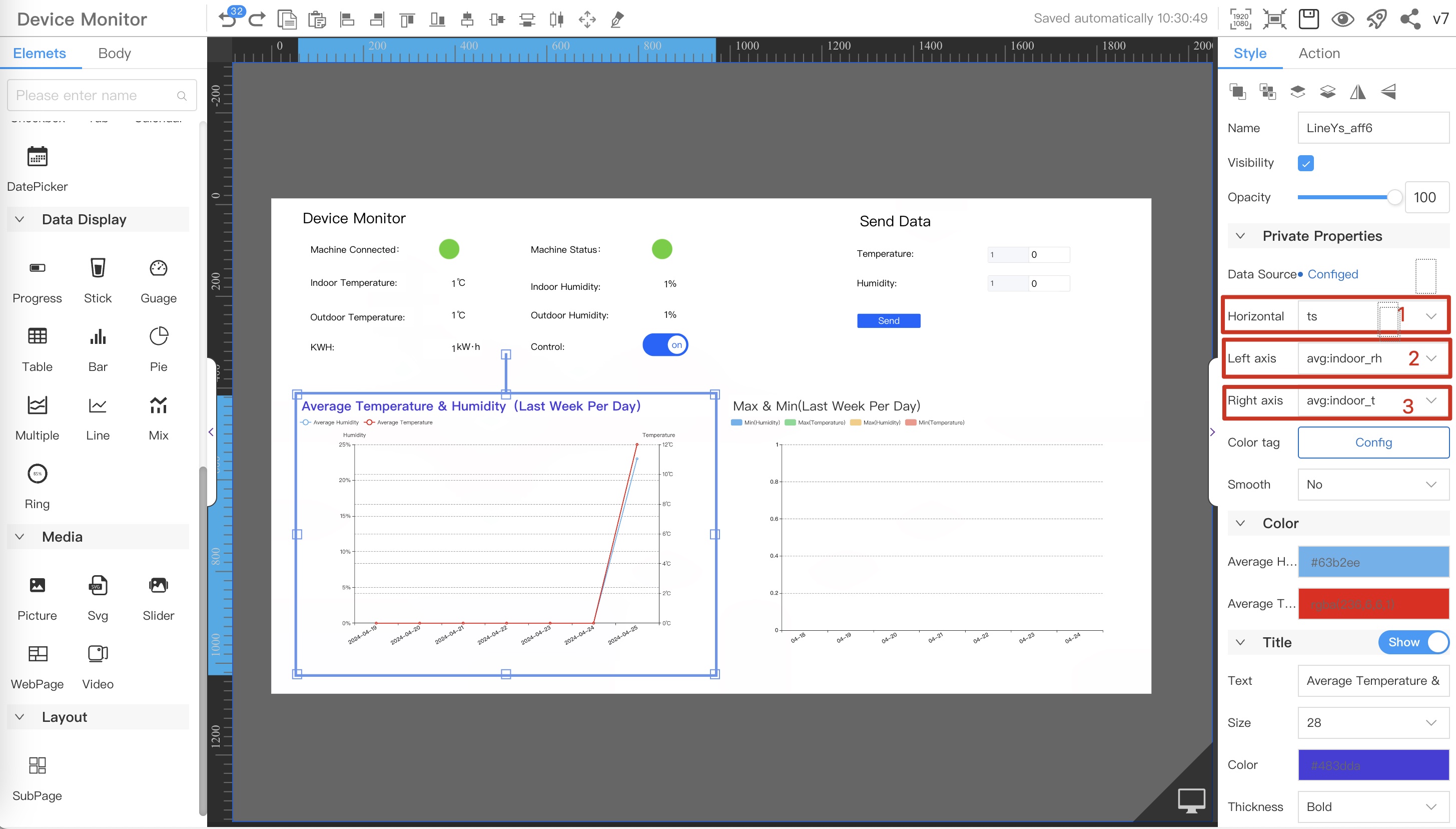 Component data source config