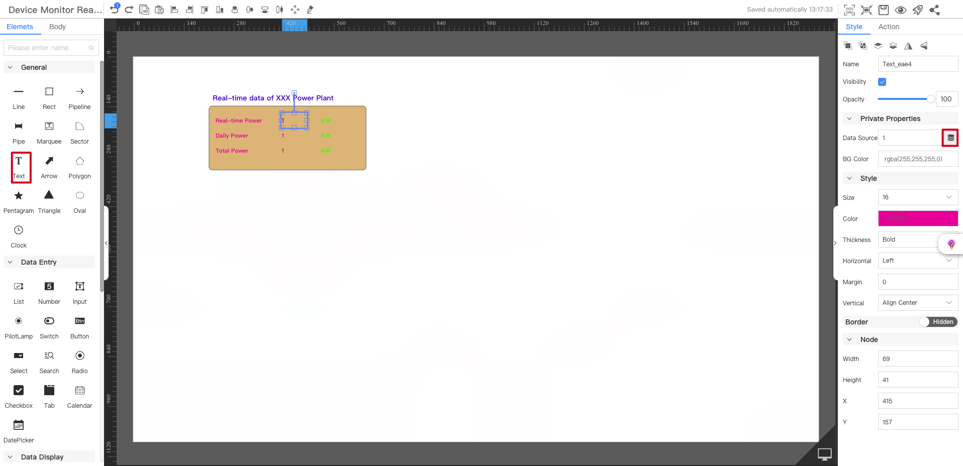 Danban page data source configuration interface