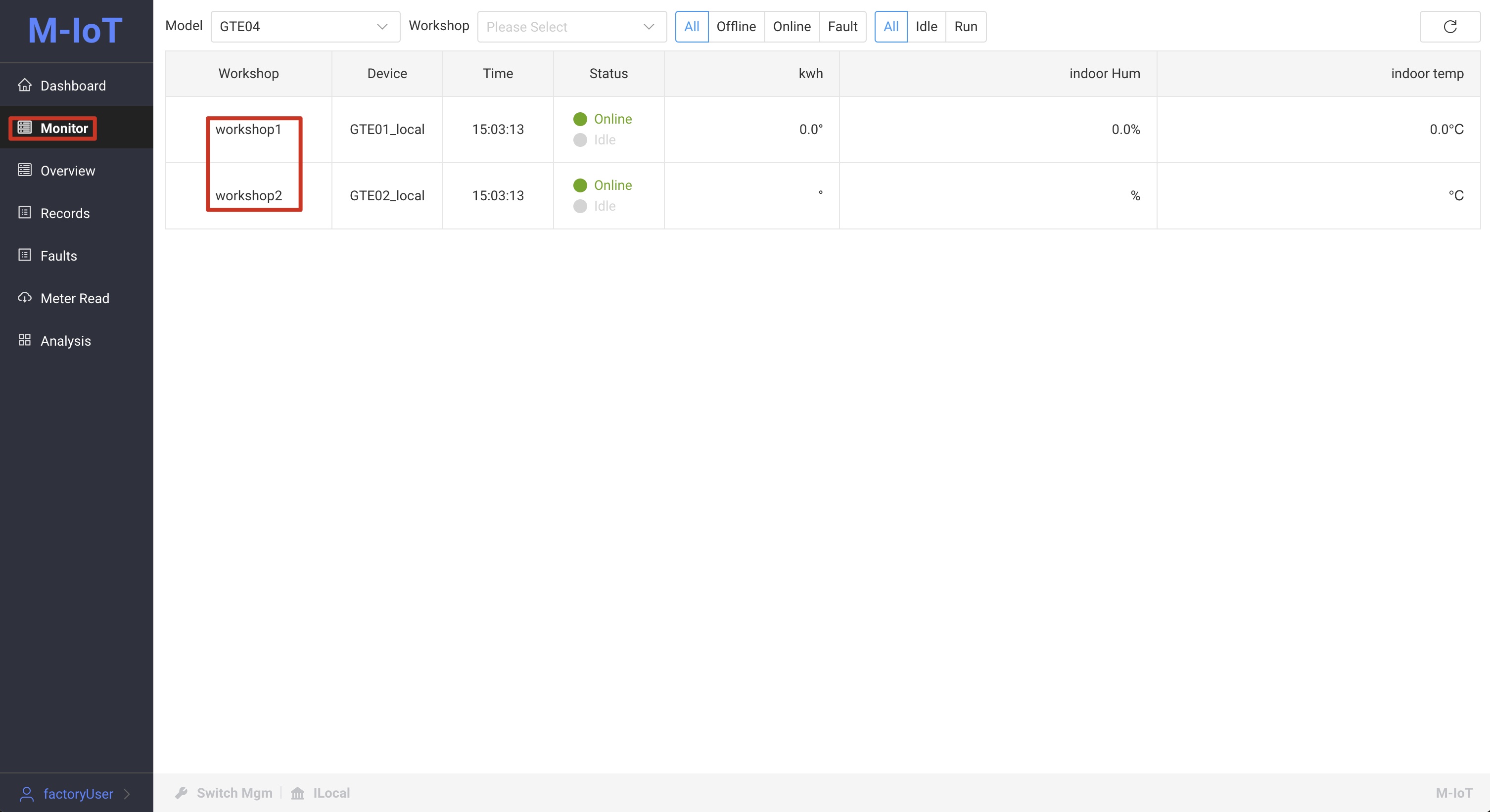 Device monitoring